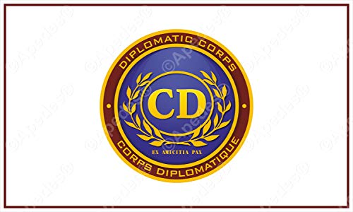 CD cuerpo diplomático sello Aufkleber ordenador Tablet adhesivo 3 x 5 pulgadas