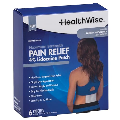 HealthWise Maximum Strength Pain Relief 4% Lidocaine Pain Relief Patch