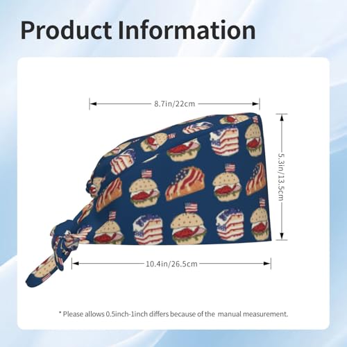 Image of Breathable Working Cap with Adjustable Sweatband Scrub Cap for Men /Women