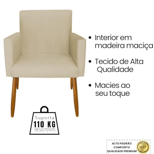Kit 2 Poltronas Cadeira Decorativa para Sala de estar Cadeiras para Recepção Manicure Escritório Sal