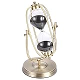 SuLiao Hourglass 30 Minutes Sand Timer, Large Retro Brass Rotating Sand Clock, Antique Black Sand Watch 30 Min, Unity Vintage Metal Hour Glass Sandglass for Home, Desk, Office Decor