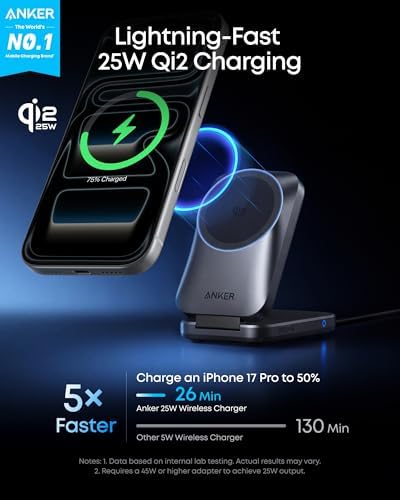 Anker Prime Estación de Carga Inalámbrica 3 en 1 y Cargador USB C miniatura 7