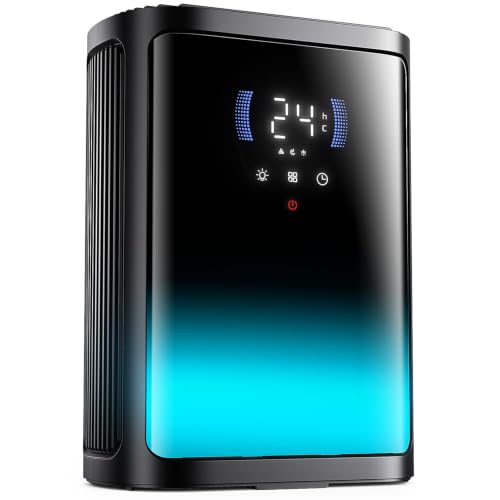 Dehumidifiers for Home, Dehumidifiers for Drying Clothes with Ultra Quiet| Sleep Mode| Timer & Full-Panel Color Light, Bedroom Dehumidifier for Wardrobe, RV, Garage, Basement(Black)