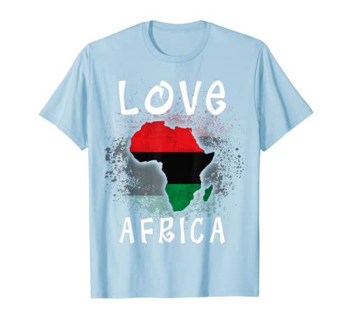 Amo l'Africa mappa camicia bandiera africana per uomini donne e bambini Maglietta