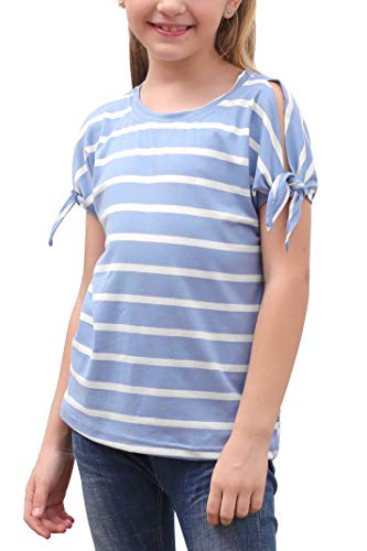Image of GORLYA Girls Slit Sleeve Tie Knot Cuff Knit Tunic Top 4-14Y
