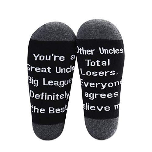 MBMSO 2 Pairs Uncle Socks Funny Uncle Gifts from Niece Nephew Uncle Birthday Gifts You are a Great Uncle Definitely the Best