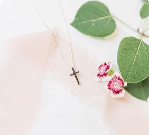 Cherished Moments Girl's Sterling Silver Classic Cross Necklace for Kids, Teens or Women, Religious Gift for Baptism, First Communion and Confirmation3