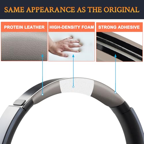 Image of SOULWIT Upgraded Replacement Headstrap for Sony WH-1000XM2 (WH1000XM2), Headband Pad Kit for MDR-1000X (MDR1000X) Headphones, Easy DIY Installation - Gold