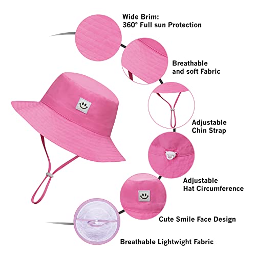 Image of MaxNova Baby Sun Hat Smile Face UPF 50+ Toddler Bucket Hat for Boys Girls 0-7 Years