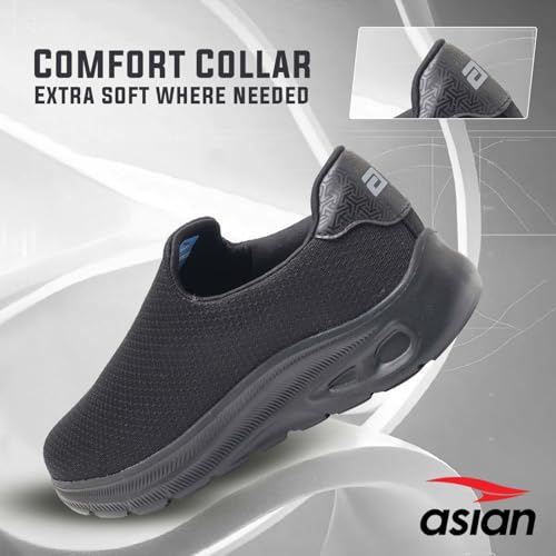 Image of ASIAN Wonderwalk-01 Men's Walking Shoes | Lightweight Slip-On Sneakers with Memory Foam Cushioning & Breathable Mesh Upper | Perfect for Walking, Office Wear, Travel & Daily Comfort