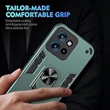ILING Etui do Motorola Edge 50 Neo, klasy wojskowej, odporne na wstrząsy, wytrzymałe, ochronne etui na telefon z ulepszoną metalową podpórką pierścieniową [uchwyt magnetyczny] (zielony)