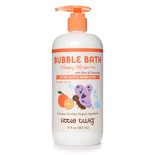 Image of Little Twig Bubble Bath, Baby Bath Essential with Natural Plant Derived Formula, Vegan, Gluten-Free, Paraben-Free, Happy Tangerine Scent, 17 fl. oz.