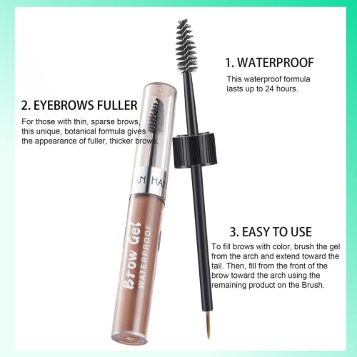 Onarisae Eyebrow Gel Waterproof Eyebrow Color Brows Shaping Gel Makeup Liquid Brows Styling (Light Brown) #TOP3