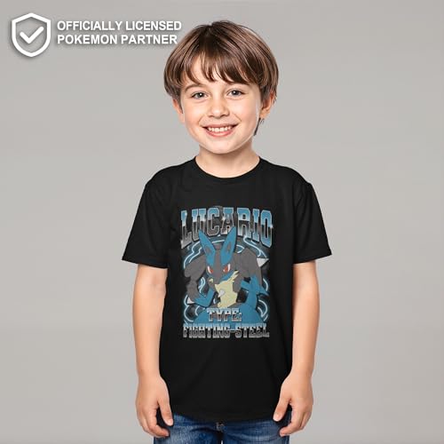 Boy's Pokemon Lucario Type: Fighting-Steel T-Shirt2