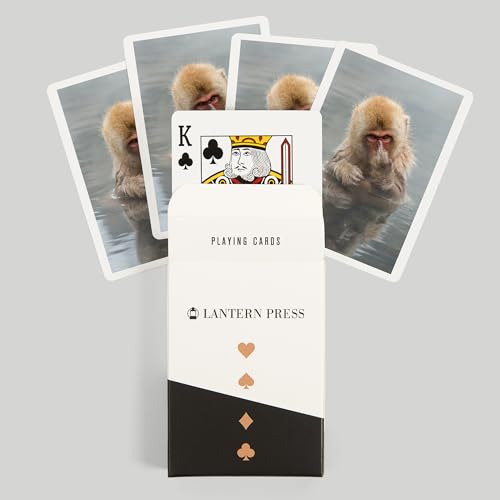 Baraja de 52 cartas tamaño póker con mono macaco miniatura 6