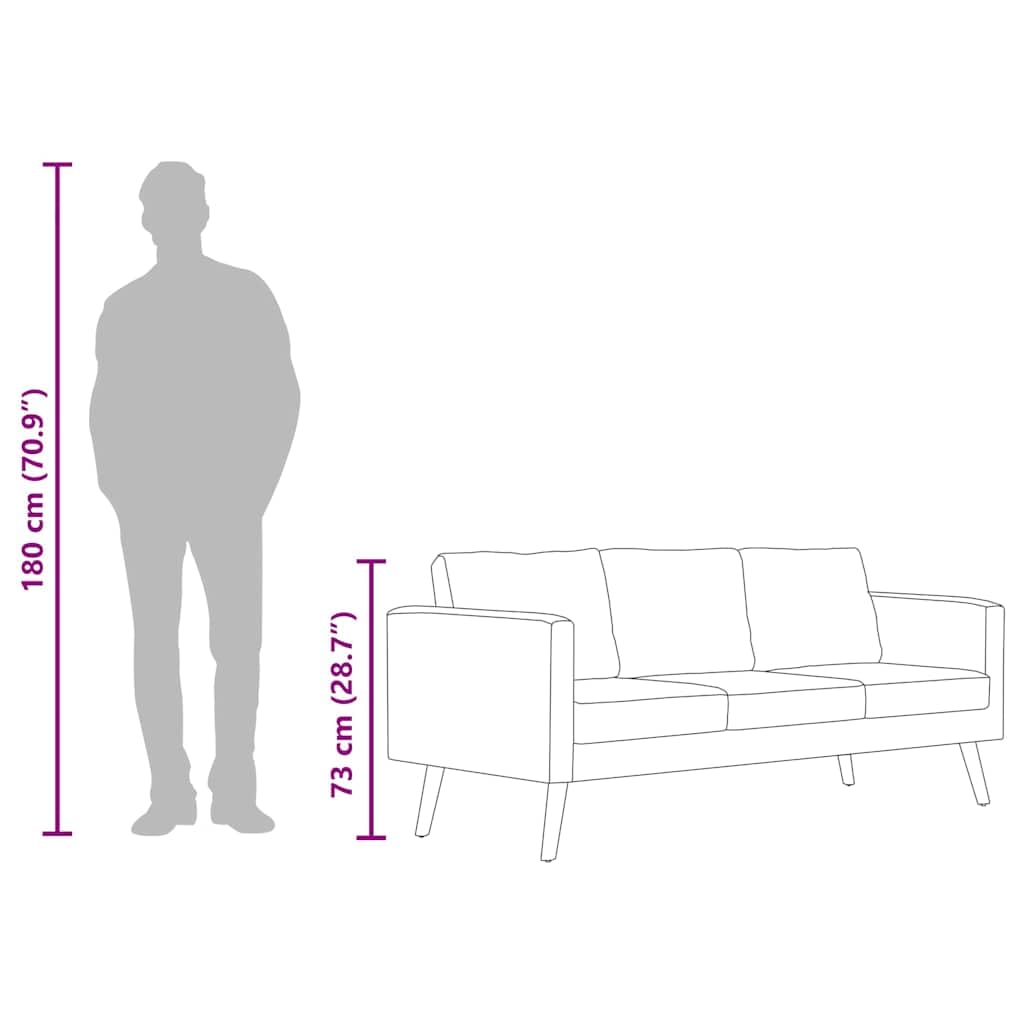 vidaXL 3-Sitzer-Sofa Stoff Weinrot