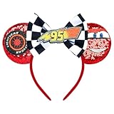 HAMUTH Mouse Ears Headband, Cars Birthday Decorations for Boys Women Girls,Car Mouse Ears Hairs Accessories for Party Trip Parks Cosplay Decorations