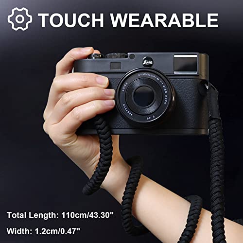 ToopMount Alça para câmera, alça de ombro paracord, corda redonda tecida com fechos de metal, alça d
