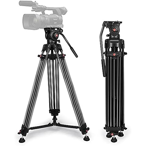 YoTilon Heavy Duty Tripod,70.8 Inch Professional Video Tripod with Fluid Head and Max Loading 17.6 LB, Universal QR Plate, for HDSLR and Interchangeable Lens Cameras, Camcorder. Cover