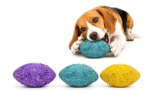 Flamingo Hundespielzeug – Freckles Rugbyball – Latex – mit Quietscher Größe M – 11, 8 cm
