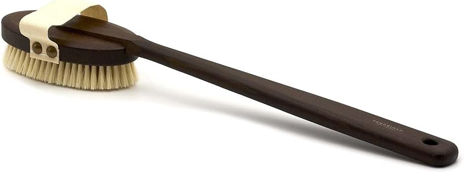 Fendrihan Boar Bristle Detachable Thermowood Bath Brush with Long Handle, Made in Germany