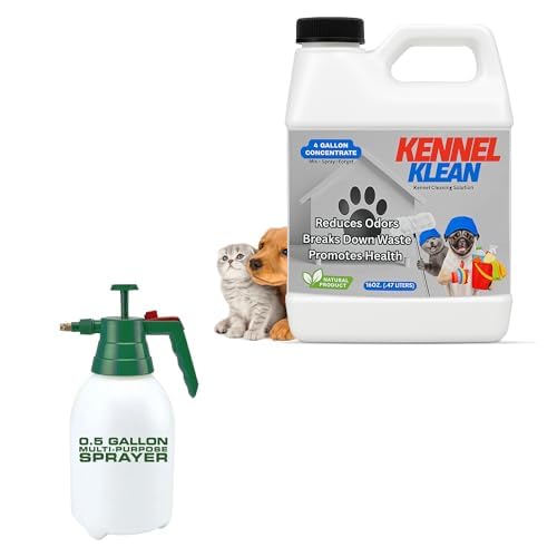 The Nature Company Kennel Klean - Dog Kennel Cleaner I 4 Gallon Mix I Natural Refresher for Dogs & Cats l Strong concentrate! All Natural. (16 oz + Half gallon pump combo)