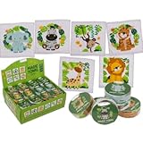 Größe ca. 30 cm x 30 cm KAMACA 6er Set Magische Handtücher Zauberhandtuch aus Baumwolle Party Mitgebsel Kindergeburtstag (6er Set Safari)