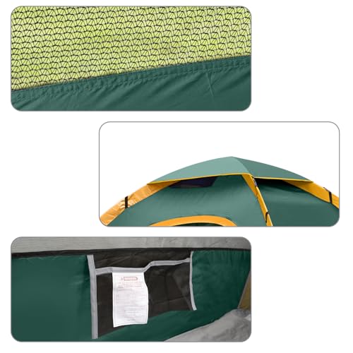 Image of unp 6 Person 4 Season Dome Tent, Easy to Set Up for Camping & Hiking, Lightweight & Portable, Green