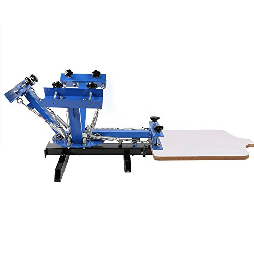 SmarketBuy Silk Screen Printing Machine 1 Station 4 Color Screen Printing for T-Shirt DIY (1 Station 4 Color)