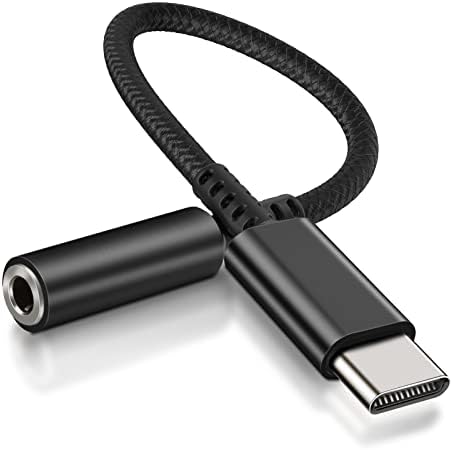 Esiposs USB C to 3.5mm Jack Headphone Adapter, USB C Headphones Adapter, Type C Headphone Jack Adapter DAC Chip Aux Audio Earphone Adapters Compatible with Samsung Galaxy, iPad Pro, MacBook (Black)
