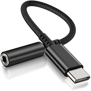 Esiposs USB C to 3.5mm Jack Headphone Adapter, USB C Headphones Adapter, Type C Headphone Jack Adapter DAC Chip Aux Audio Earphone Adapters Compatible with Samsung Galaxy, iPad Pro, MacBook (Black)