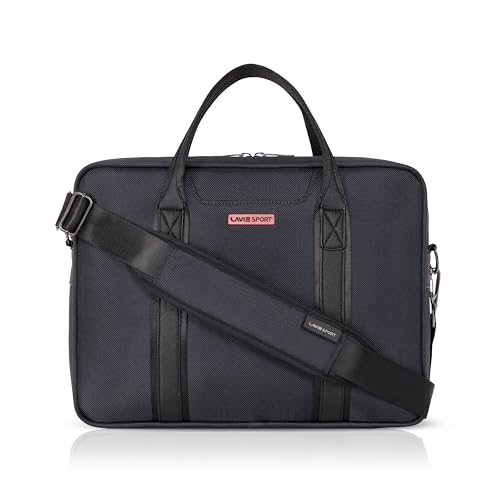 Image of Lavie Sport Elevate Briefcase 9L Laptop Briefcase Bag | Premium Leatherette Business Briefcase for Men & Women | Messenger Shoulder Bag with Detachable Strap