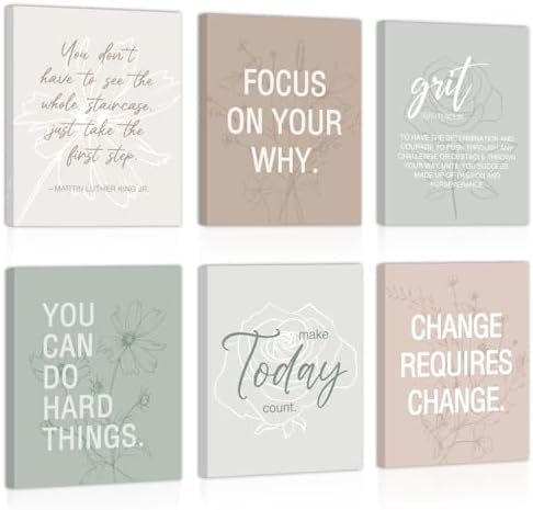 CHDITB Motivational Quotes Frame Canvas Wall Art, Inspirational W...