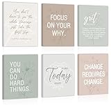 CHDITB Motivational Quotes Frame Canvas Wall Art, Inspirational Wall Decor, Set Of 6 Positive Affirmation Posters For Women, Uplifting Artwork Encourage Art Prints For Home Office Living Room-8”x10”