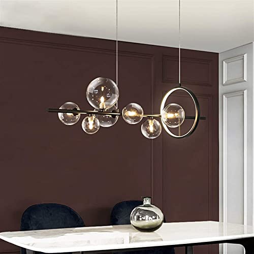 Suspension pour chambre et salon Chaner, lustre moderne LED en verre clair pour une ambiance cosy