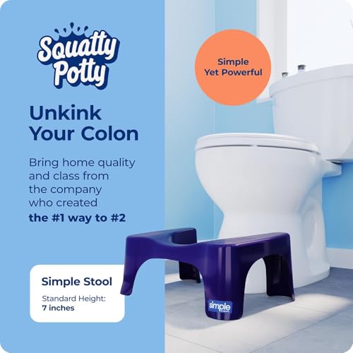 Squatty Potty Simple Bathroom Toilet Stool, Deep Purple 7", Ergonomic Stool – Posture-Enhancing Bathroom Footrest for Improved Digestion & Constipation Relief by Squatty Potty - Image 2