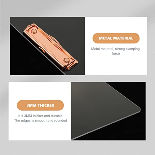 Kisangel Prancheta De Acrílico Prancheta Acrílica Almofada de Escrita Transparente Prancheta de Escr