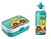 Mein Zwergenland Brotdosen-Set Mepal Campus | inkl. Bento Box und Gabel | Plus Campus Pop-Up Trinkflasche | Personalisiertes Brotbox-Set mit Namen für Kinder mit Trinkflasche | Türkis | „Baustelle“