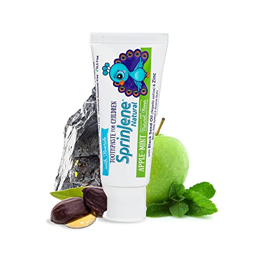 Sprinjene Natural Sls Free Kids Toothpaste With Fluoride For Cavity Protection & Fresh Breath, Vegan For Childrens 2 Years & Up Apple Mint (2 Pack) #TOP5
