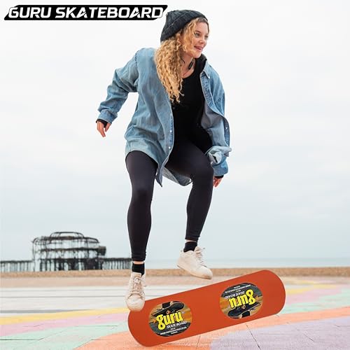 Image of GURU Skateboard, Wooden Non-Slip Skateboard for Kids, Adult, Casterboard /Skate Board /Hoverboard /Longboard for Beginners, Learners, Training Purpose for All Age Group