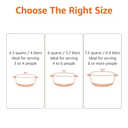 Amazon Basics Faitout Ronde en fonte émaillée avec couvercle 4.1 L, Vert – Image 6