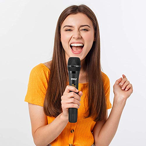 Pyle Portable Uhf Wireless Microphone System - Battery Operated Dual Bluetooth Cordless Microphone Set, Includes 2 Handheld Transmitter mic, Receiver Base, Aux, RCA, for PA Karaoke DJ Party -PDWM2125 by Pyle - Image 6