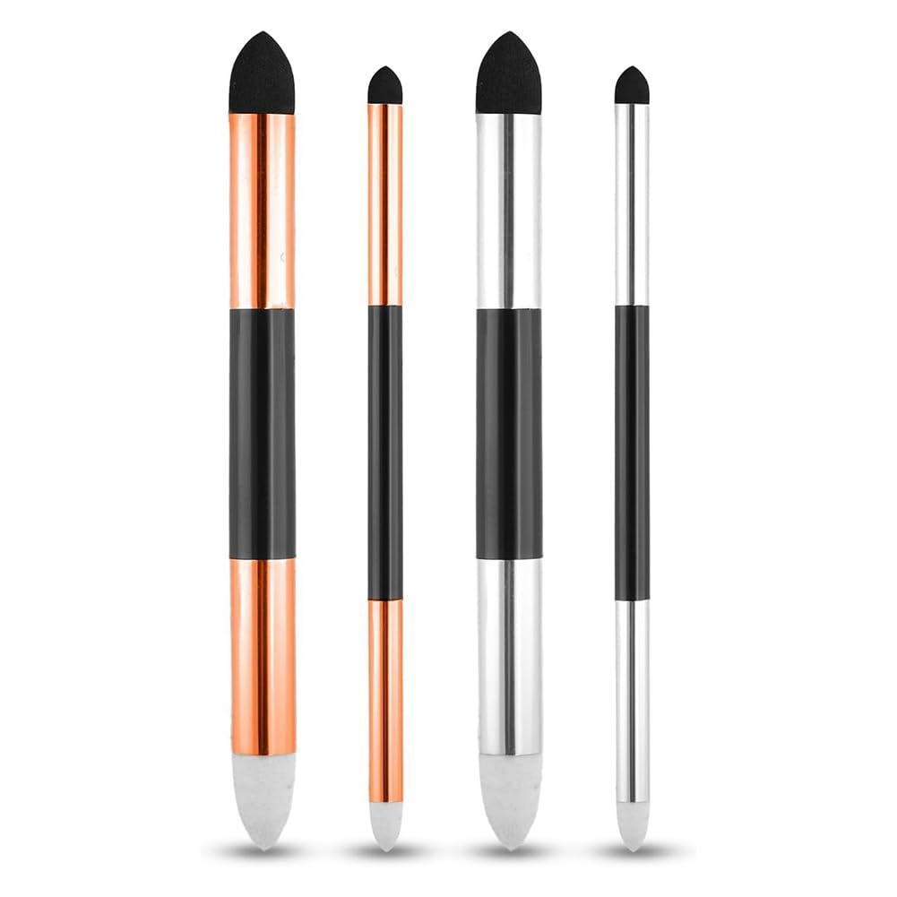 Kdouehg White/Black 4Pcs Artist Blending Sponge Pen, 2 Sizes Double-Headed Blending Pen Sketch Rubbing Sponge Pastel Blending Stump Pencil