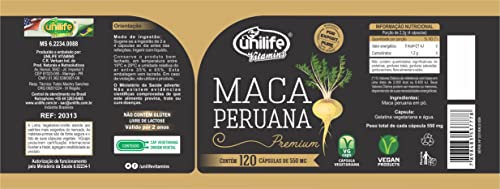 Kit 5 Maca peruana premium 550mg Unilife 120 cápsulas