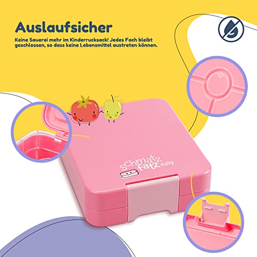 Schmatzfatz Easy Snackbox für Kinder – Kompakte Bento-Box mit herausnehmbarem Einsatz mit 4 Fächern, auslaufsicher… – Ansicht 3