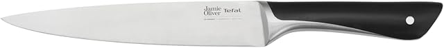 Jamie Oliver by Tefal K26702 nóż do mięsa/szynki 20 cm | wysoka wydajność cięcia | niepowtarzalny design | wytrzymałe i trwałe ostrza | stal nierdzewna/czarna