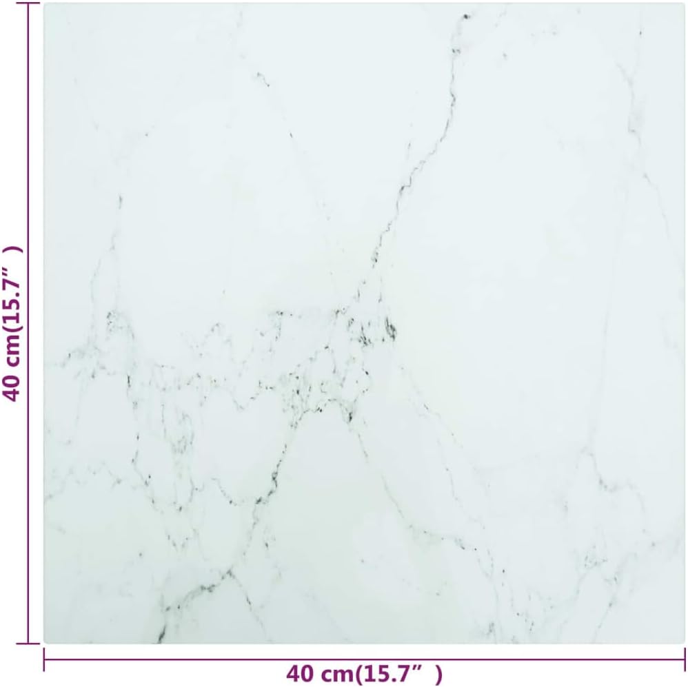 Table Top White Tempered Glass 15.7 x 15.7 in Heat-Resistant Kitchen Furniture Table Parts Tops