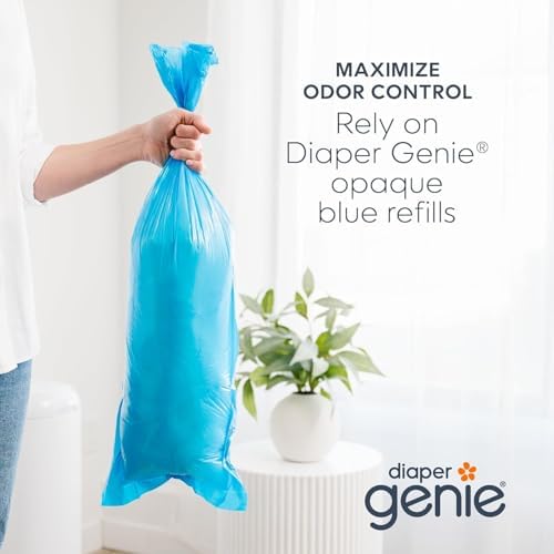 Diaper Genie Easy Roll Refill with 30 Bags - Refill for Diaper Genie Signature, Platinum, Essence Pails - Holds up to 1,410 Newborn Diapers, Blue, 1-Pack - 4