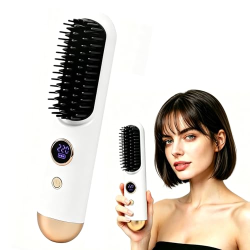 Cepillo alisador inalámbrico portátil para cabello miniatura 1