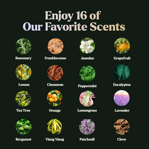 Essential Oils Set - 16 Pcs Premium Grade Home Essentials Oils - for Diffusers, Fragrance, Scents for Candle Making, Soap, Slime - Natural Aromatherapy Oils for Skin & Hair - Home, Office, Car - Image 8